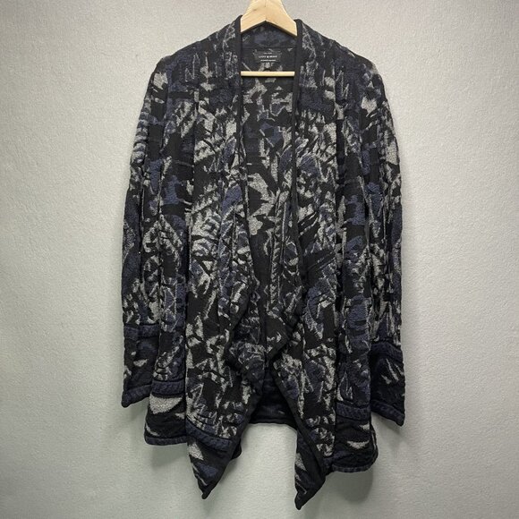 Lucky Brand Aztec Southwestern Sweater Cardigan Large Cozy Boho - Picture 1 of 6